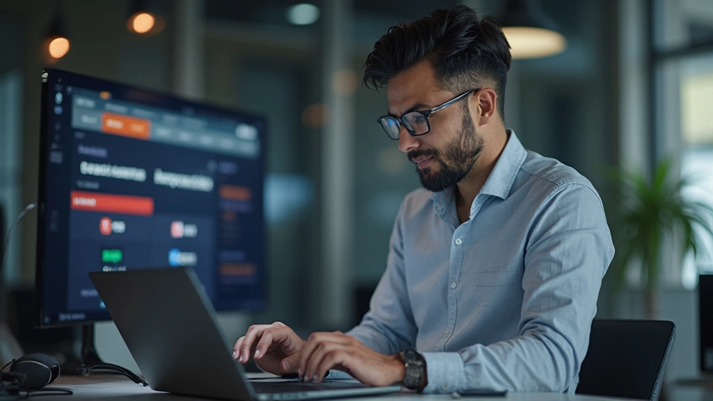 Analista profesional revisando estadísticas y datos de fútbol para apuestas informadas