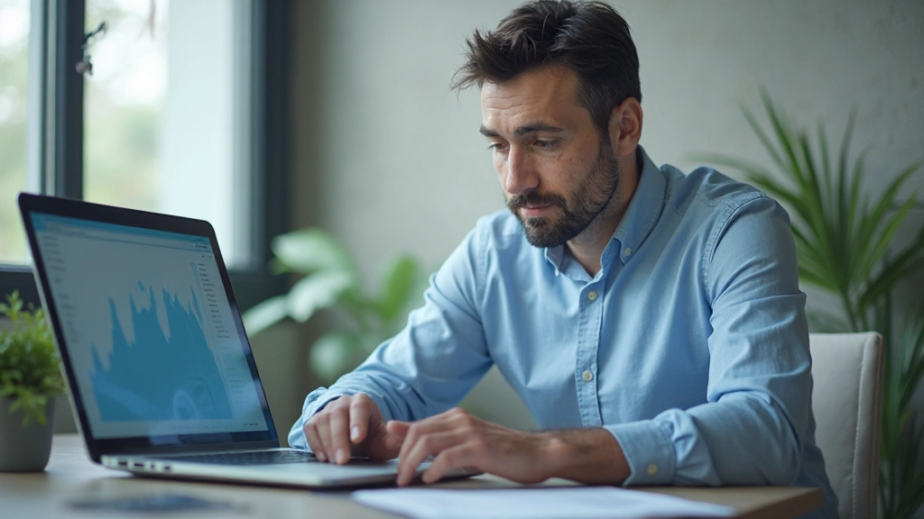 Persona analizando información de apuestas deportivas en laptop moderna con gráficos educativos